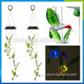 handmade hummingbird electric wind chime with solar powered led lights